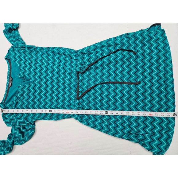 The North Face Dress Women's Medium Belted Blue Zig Zag Midi Long Sleeve - Picture 2 of 5